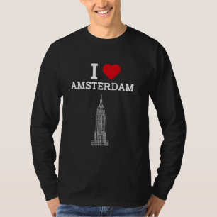 Ich liebe Amsterdam Empire State Streich Gag Witz T-Shirt
