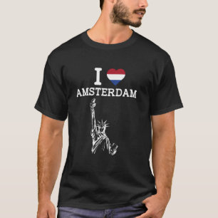 Ich liebe Amsterdam Lustige Freiheitsstatue Prank T-Shirt