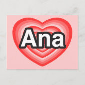 Ich Liebe Ana. Ich Liebe dir Ana. Herz Postkarte (Vorderseite)