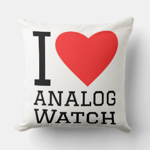 Ich liebe analoge Uhr Kissen