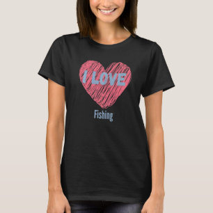 Ich liebe Angel-Herzbild Hobby oder Hobbyist T-Shirt