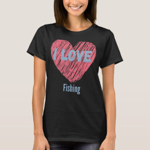 Ich liebe Angel-Herzbild Hobby oder Hobbyist T-Shirt