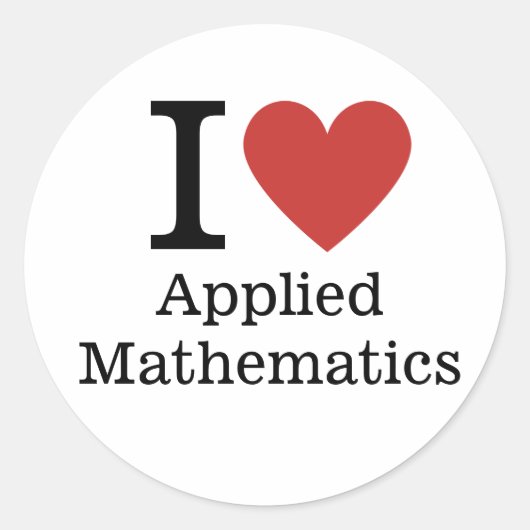 Ich ❤️ Liebe Angewandte Mathematik STICKER (Vorderseite)