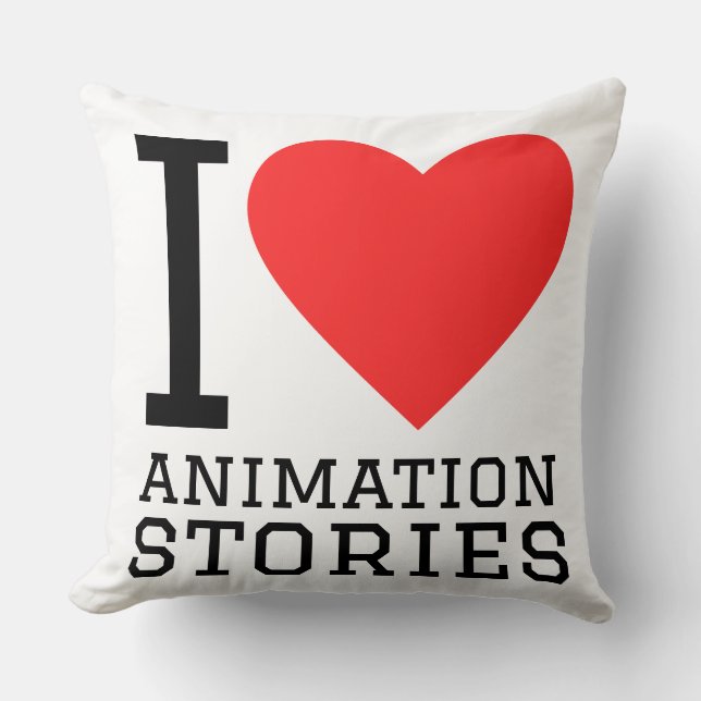 Ich liebe Animationsgeschichten Kissen (Vorderseite)