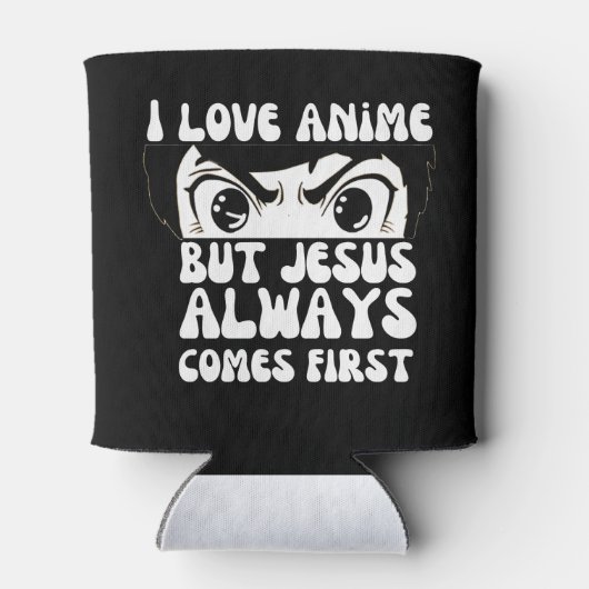 Ich Liebe Anime, aber Jesus kommt zuerst Christlic Dosenkühler (Rückseite)