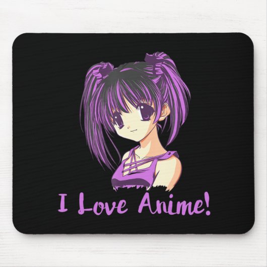 Ich Liebe Anime! Anime Girl otaku Manga Mousepad (Vorne)