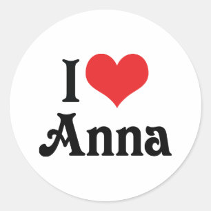 Ich liebe Anna Runder Aufkleber