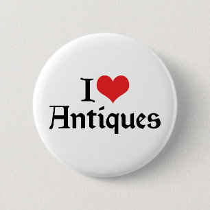 Ich liebe Antiquitäten mit Herz - Antiquitätensamm Button