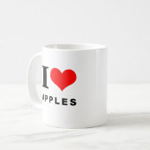 Ich Liebe Äpfel Kaffeetasse (Vorderseite Links)