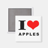 Ich Liebe Äpfel Magnet (Vorderseite/Rückseite)