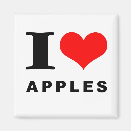 Ich Liebe Äpfel Magnet (Vorne)