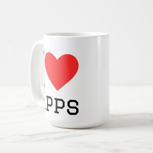 Ich liebe Apps Kaffeetasse (Vorderseite Links)