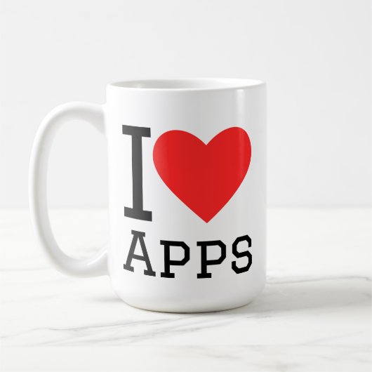 Ich liebe Apps Kaffeetasse (Links)