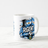 Ich liebe Argentinien Fußball-Design | Argentinien Kaffeetasse (VorderseiteRechts)