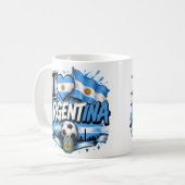 Ich liebe Argentinien Fußball-Design | Argentinien Kaffeetasse (Vorderseite Links)