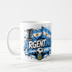 Ich liebe Argentinien Fußball-Design Argentinien Kaffeetasse