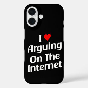 Ich Liebe argumentieren über das Internet lustig c iPhone 16 Hülle