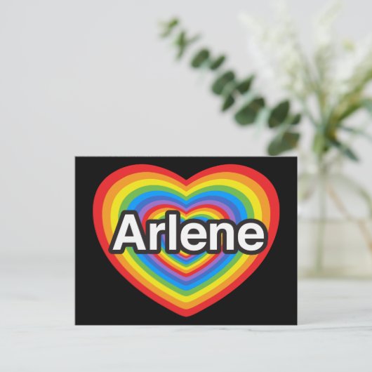 Ich Liebe Arlene. Ich Liebe dir Arlene. Herz Postkarte (Stehend Vorderseite)