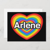 Ich Liebe Arlene. Ich Liebe dir Arlene. Herz Postkarte (Vorne/Hinten)