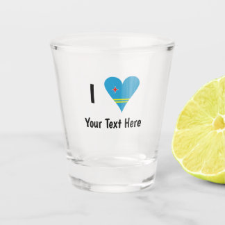 Ich liebe (Aruba Herzflagge) Personalisiert Schnapsglas