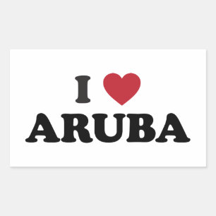 Ich liebe Aruba Rechteckiger Aufkleber