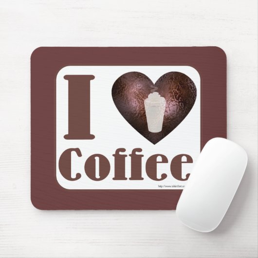 Ich Liebe auch Kaffee Mousepad (Mit Mouse)