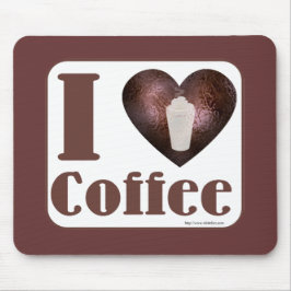 Ich Liebe auch Kaffee Mousepad