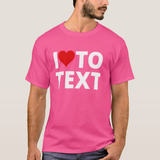 Ich Liebe auf Text, mit einem roten Herz T-Shirt