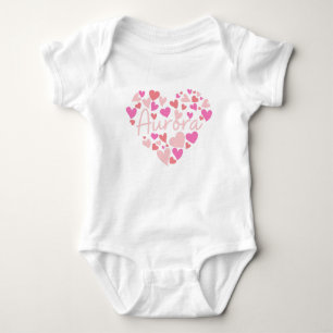 Ich Liebe Auroratherzen in Rosa Baby Strampler