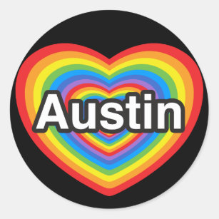 Ich Liebe Austin. Ich Liebe dir Austin. Herz Runder Aufkleber