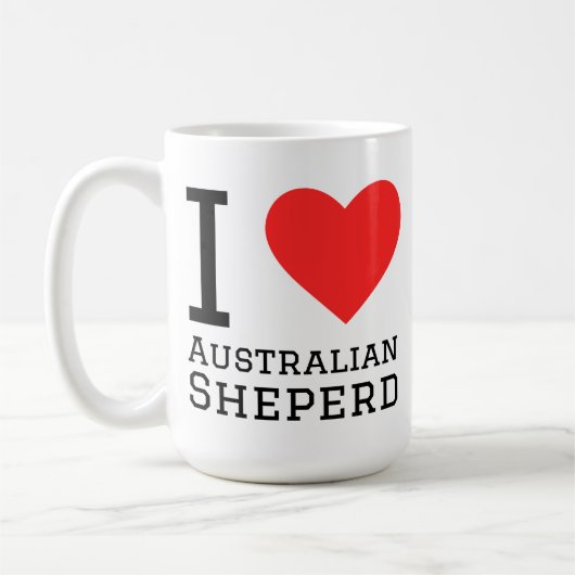 Ich liebe Australian Shepherd Kaffeetasse (Links)