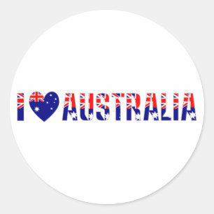 Ich liebe Australien Runder Aufkleber