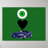 Ich Liebe Autos Kinderposter Poster (Vorne)