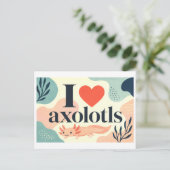 "Ich [liebe] Axolotl" Postkarte (Stehend Vorderseite)
