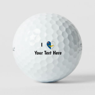 Ich liebe (Azoren-Flagge Herz) Personalisiert  Golfball