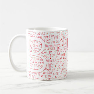 Ich liebe B Dich — Personalisierte Anfangsbuchstab Kaffeetasse