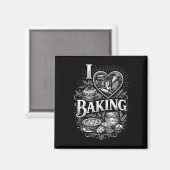 Ich liebe Backen Magnet (Vorderseite/Rückseite)