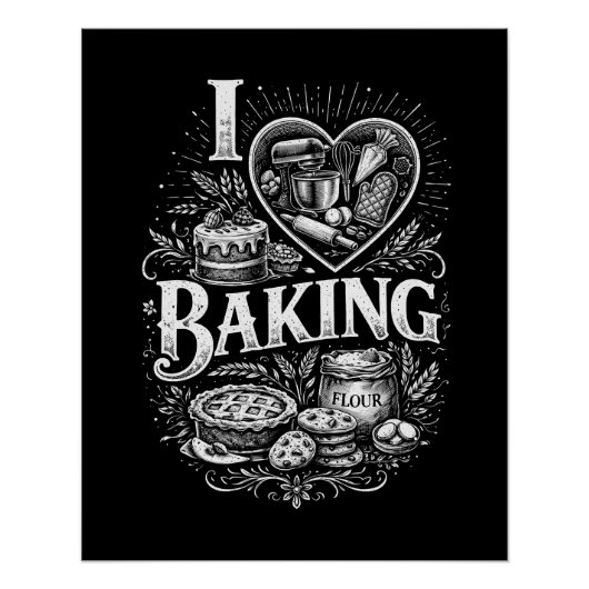 Ich liebe Backen Poster (Vorderseite)