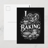 Ich liebe Backen Postkarte (Vorne/Hinten)