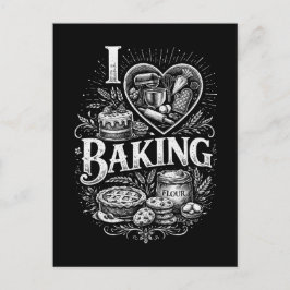 Ich liebe Backen Postkarte