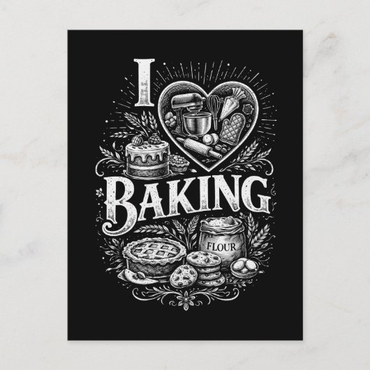 Ich liebe Backen Postkarte (Vorderseite)