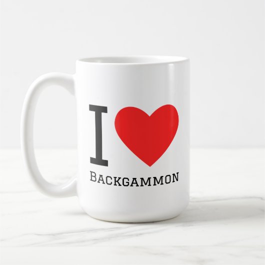 Ich liebe Backgammon Kaffeetasse (Links)