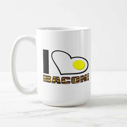 Ich liebe Bacon Lustiger Becher Kaffeetasse (Links)