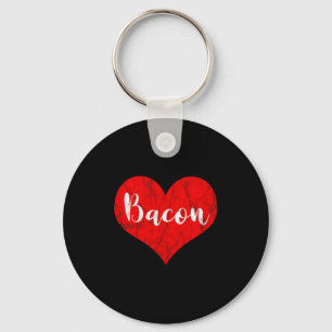 Ich liebe Bacon Rotes Herz Foodie Vintage Valentin Schlüsselanhänger