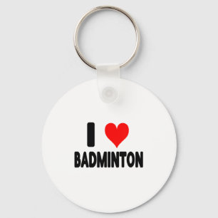 Ich liebe Badminton - Herz Badminton Spieler Court Schlüsselanhänger