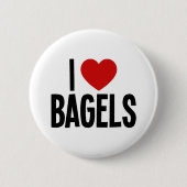 Ich liebe Bagels • Ich liebe Bagels Runde Knöpfe Button (Vorderseite)