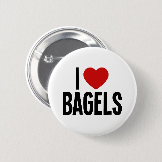 Ich liebe Bagels • Ich liebe Bagels Runde Knöpfe Button (Vorne & Hinten)
