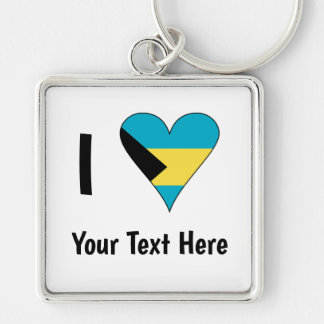 Ich liebe (Bahamas-Flagge Herz) Personalisiert Schlüsselanhänger