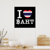 Ich liebe Baht Poster (Küche)