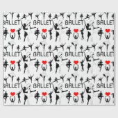 Ich Liebe Ballettmuster. Black Ballet Tänzer Geschenkpapier (Flach)